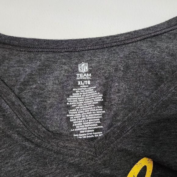 Pittsburgh Steelers Shirt Woman Adult Extra Small XL Gray Yellow Football NFL - Picture 3 of 3